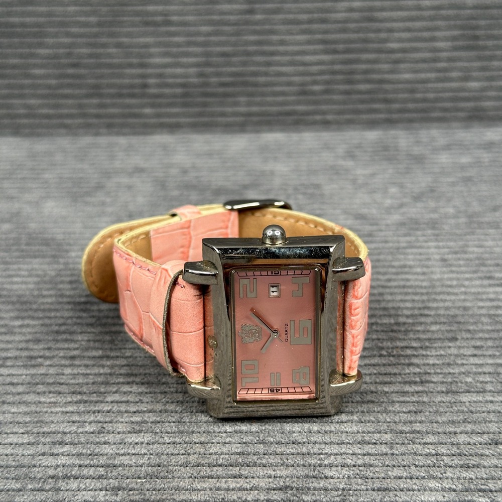 Paolo Gucci PG740WP Y2k  Pink Dial Rectangular Quartz Watch Pink Leather Strap